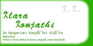 klara komjathi business card